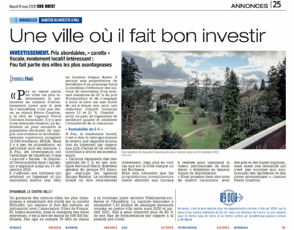 une ville ou il fait bon vivre. Orpi Pierre Conchez Immobilier